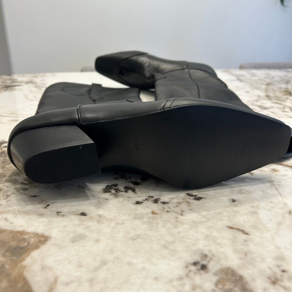 Steve Madden Dollie Black Leather Western Knee High Cowboy Boots Size 8.5 - Picture 4 of 12